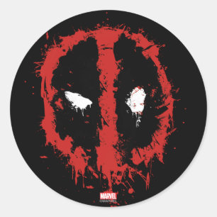 Deadpool Paint Splatter Logo Classic Round Sticker