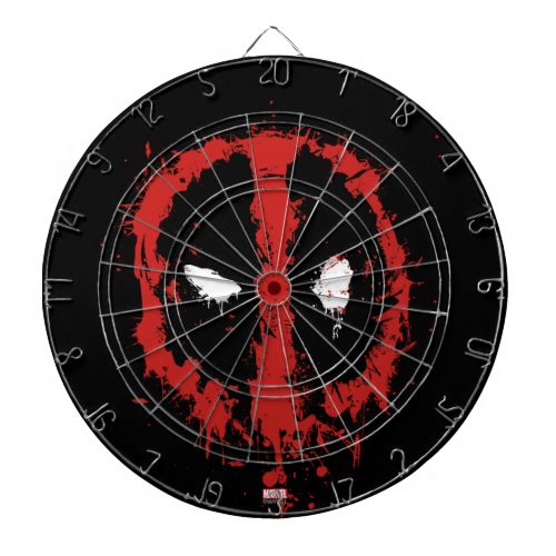 Deadpool Paint Splatter Logo Dartboard With Darts