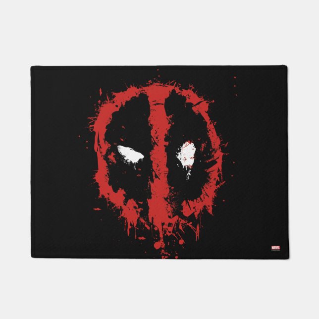 Deadpool Paint Splatter Logo Doormat (Front)