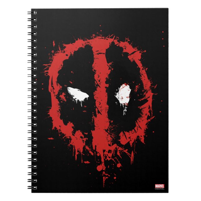 Deadpool Paint Splatter Logo Notebook (Front)