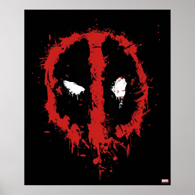 Deadpool Paint Splatter Logo Poster (Front)