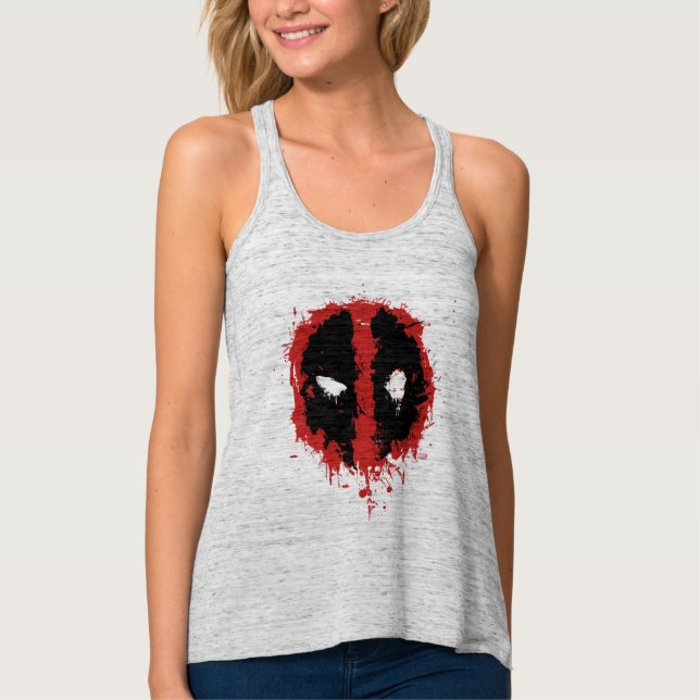 Deadpool Paint Splatter Logo Tank Top (Front)