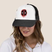 Deadpool Paint Splatter Logo Trucker Hat (In Situ)