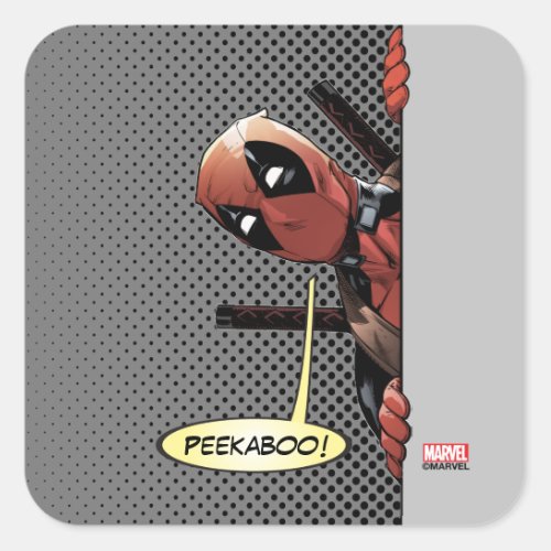 Deadpool Peekaboo Square Sticker
