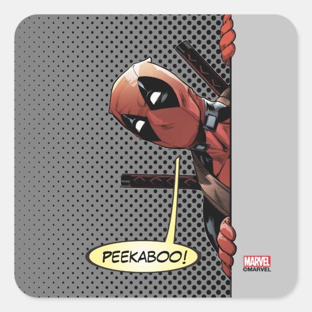 Deadpool Peekaboo Square Sticker (Front)