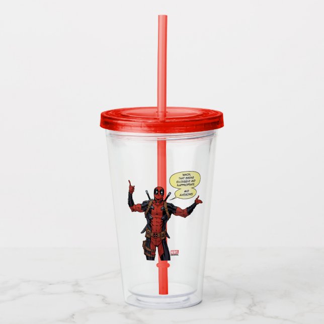Deadpool Pointing Character Art Acrylic Tumbler (Front)
