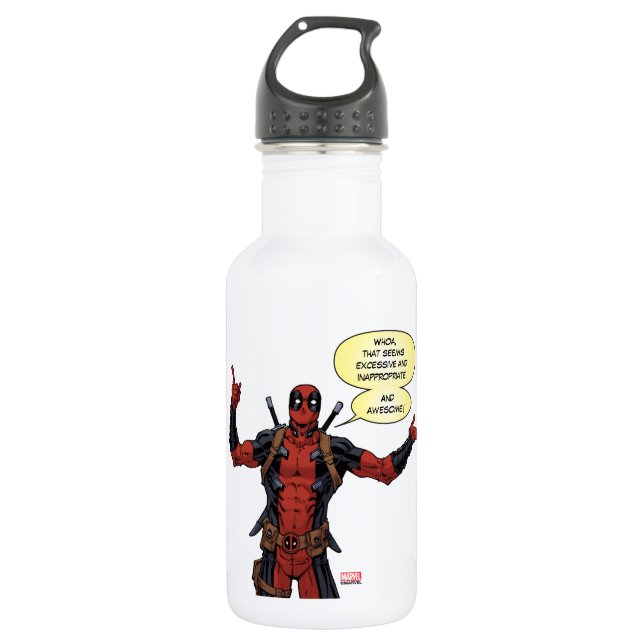 Deadpool Pointing Character Art Stainless Steel Water Bottle (Front)