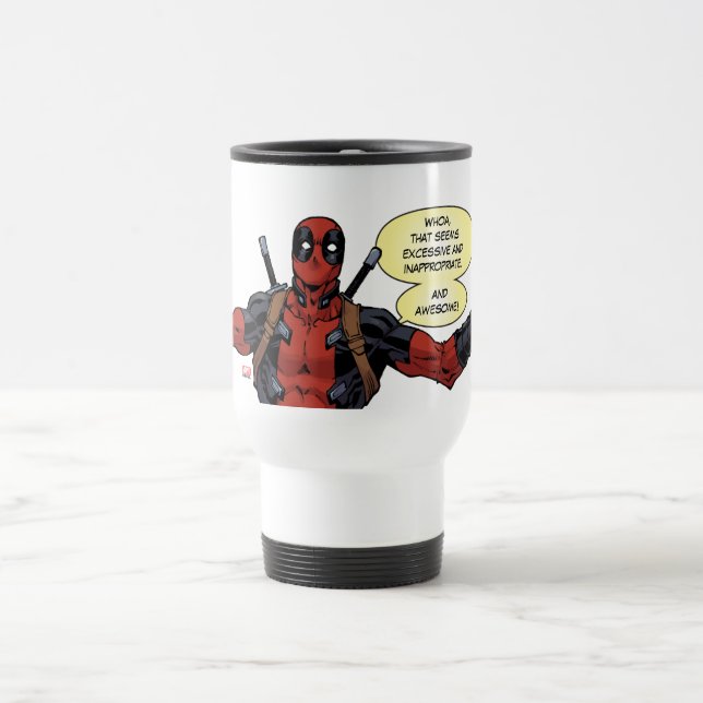 Deadpool Pointing Character Art Travel Mug (Center)