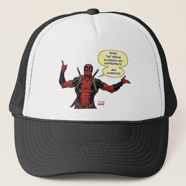 Deadpool Pointing Character Art Trucker Hat (Front)