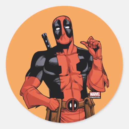 Deadpool Pointing To Self Classic Round Sticker