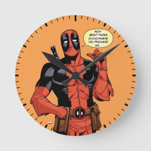 Deadpool Pointing To Self Round Clock