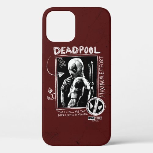 Deadpool Portrait  Doodles iPhone 12 Case