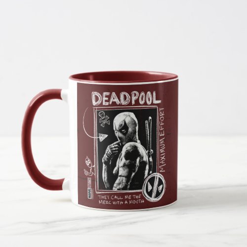 Deadpool Portrait  Doodles Mug