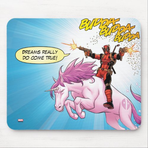 Deadpool Riding A Unicorn Mouse Pad