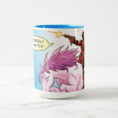 Deadpool Riding A Unicorn Two-Tone Coffee Mug (Center)