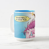 Deadpool Riding A Unicorn Two-Tone Coffee Mug (Front Left)