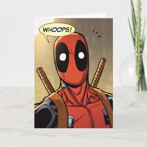 Deadpool Shocked Closeup Card