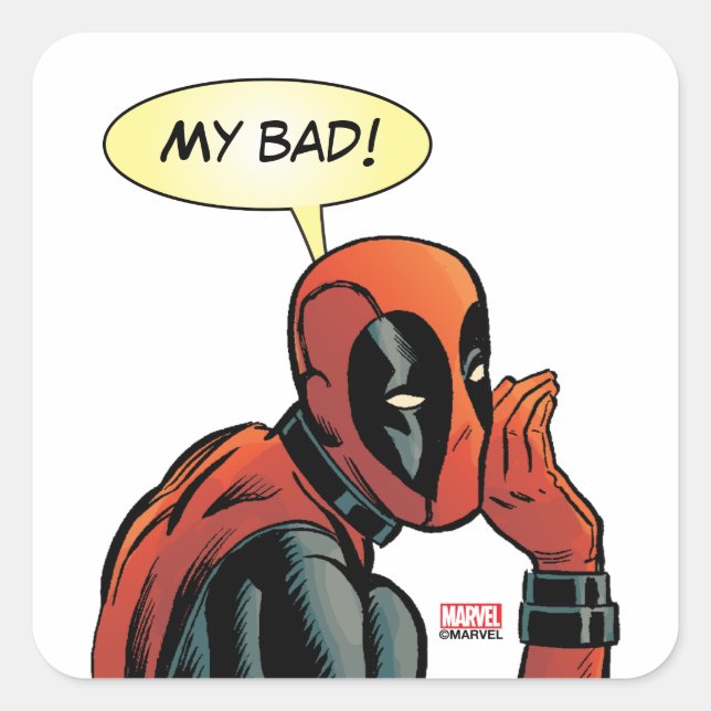 Deadpool Whisper Square Sticker (Front)