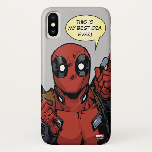 Deadpool With A Magnifying Glass iPhone X Case