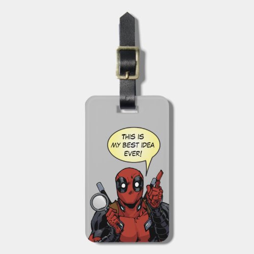 Deadpool With A Magnifying Glass Luggage Tag