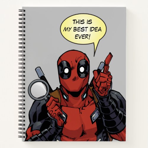 Deadpool With A Magnifying Glass Notebook