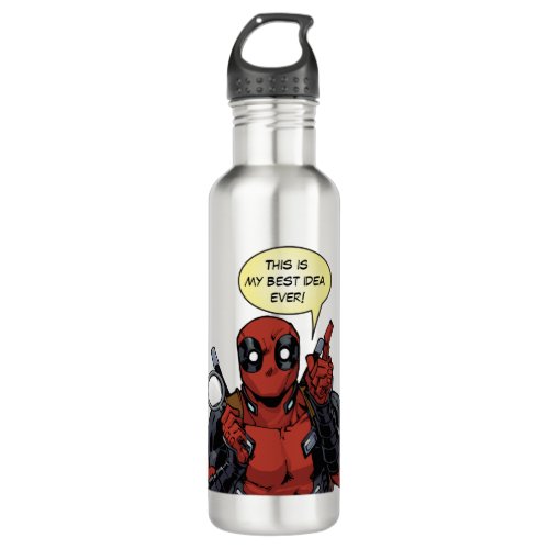 Deadpool With A Magnifying Glass Stainless Steel Water Bottle