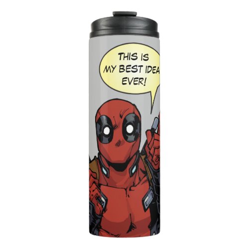 Deadpool With A Magnifying Glass Thermal Tumbler