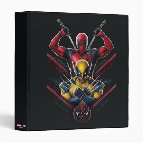 Deadpool  Wolverine Tiered Graphic 3 Ring Binder