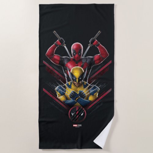 Deadpool  Wolverine Tiered Graphic Beach Towel