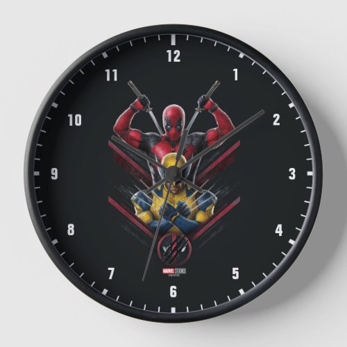 Deadpool  Wolverine Tiered Graphic Clock