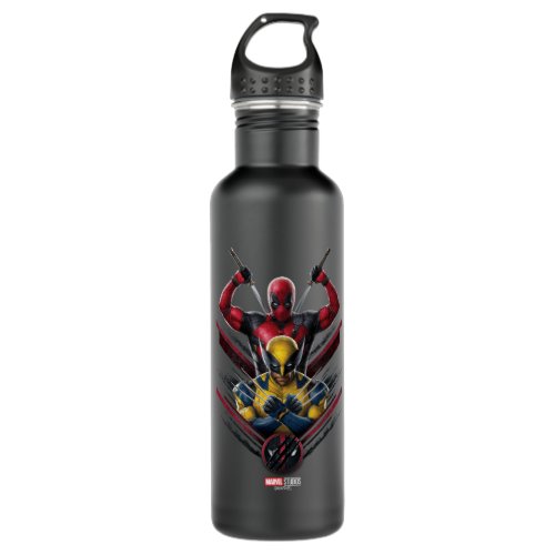 Deadpool  Wolverine Tiered Graphic Stainless Steel Water Bottle