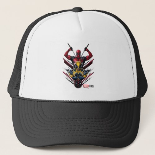 Deadpool  Wolverine Tiered Graphic Trucker Hat