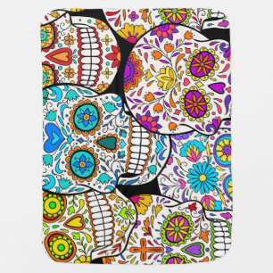 Dead's Day: Vibrant Mexican Patterns. Baby Blanket