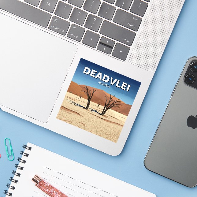 Deadvlei Namibia Travel Sticker (Laptop w/ iPhone)