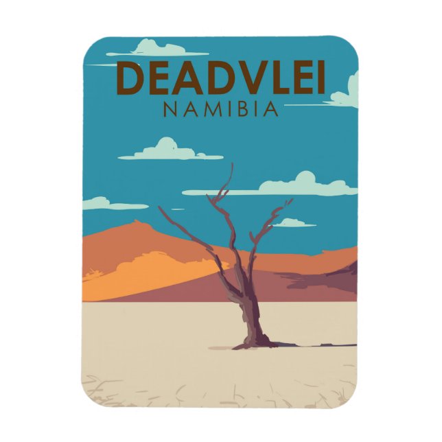 Deadvlei Namibia Travel Vintage Art Magnet (Vertical)