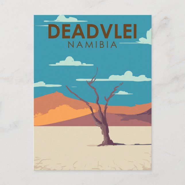 Deadvlei Namibia Travel Vintage Art Postcard (Front)