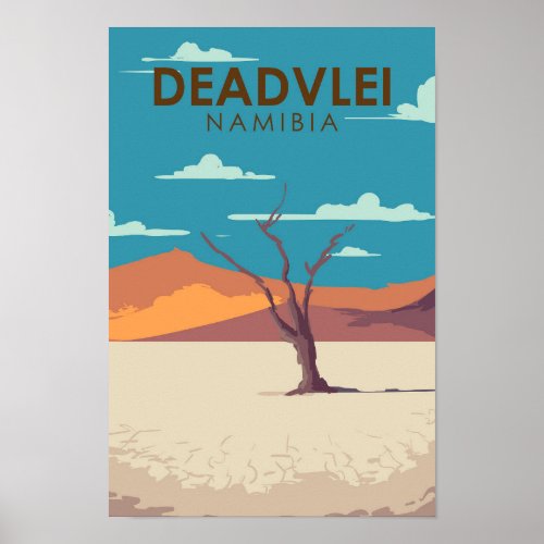 Deadvlei Namibia Travel Vintage Art Poster