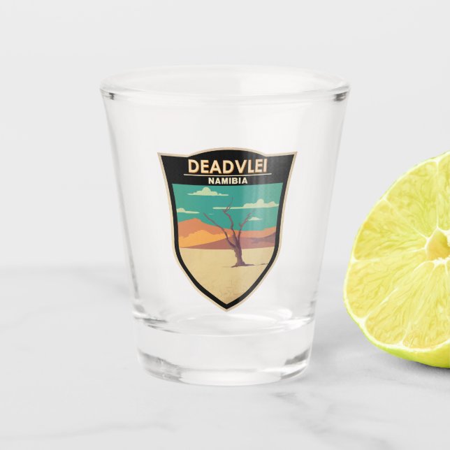 Deadvlei Namibia Travel Vintage Art Shot Glass (Front)