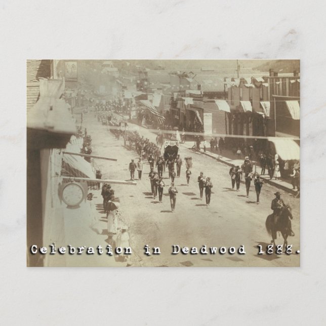 Deadwood Celebration 1888 Postcard (Front)