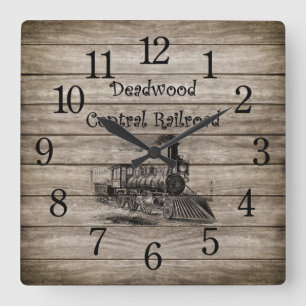 Deadwood Central Railroad ~ South Dakota Square Wall Clock