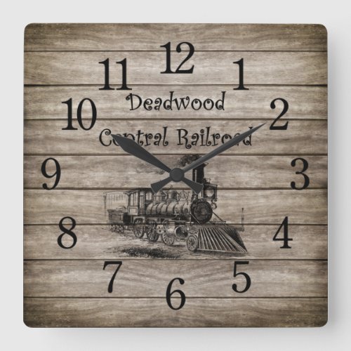 Deadwood Central Railroad South Dakota Square Wall Clock