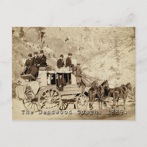 Deadwood Coach Photo 1889 Postcard