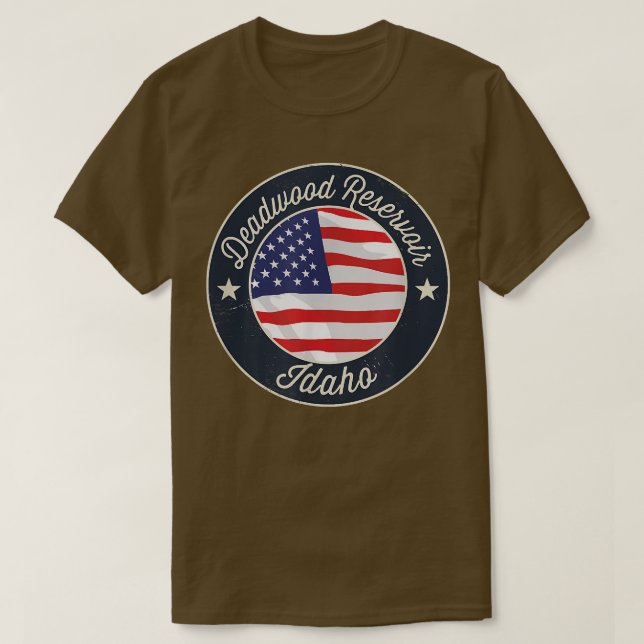Deadwood Reservoir - Patriotic Idaho Souvenir T-Sh T-Shirt (Design Front)