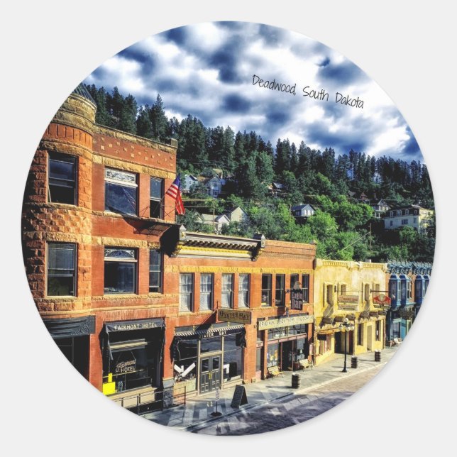 Deadwood, South Dakota Classic Round Sticker (Front)