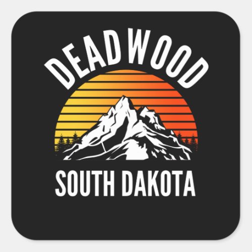 Deadwood South Dakota Mountain Square Sticker