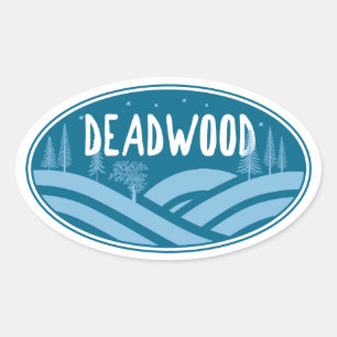 Deadwood South Dakota Outdoors Oval Sticker
