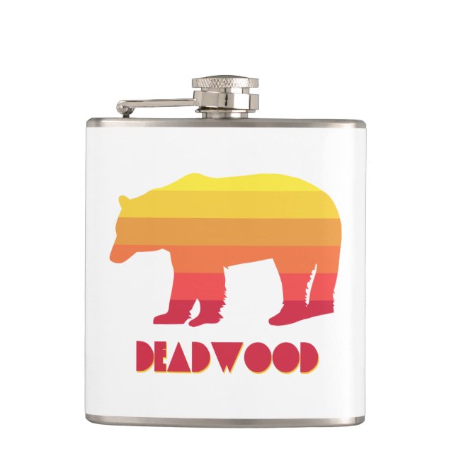 Deadwood South Dakota Rainbow Bear Flask (Front)