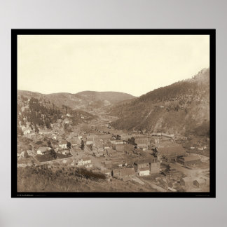 Deadwood View from Mrs. Livingston's Hill SD 1887 Poster