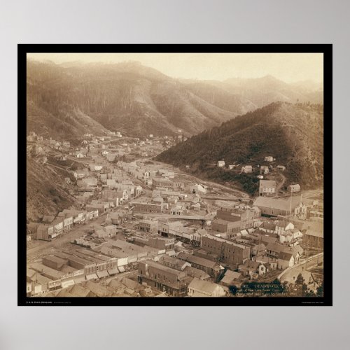 Deadwood View from Mt Moriah SD 1888 Poster