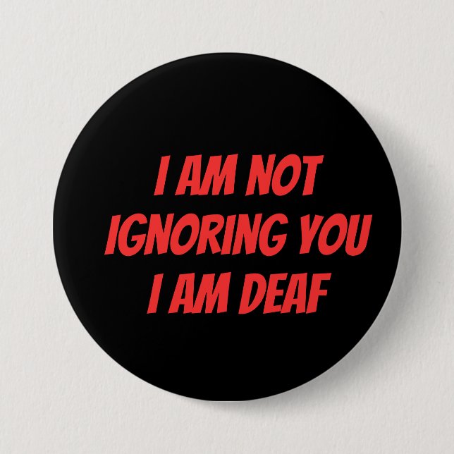 Deaf Alert Hard of Hearing Hearing Impaired  Button (Front)
